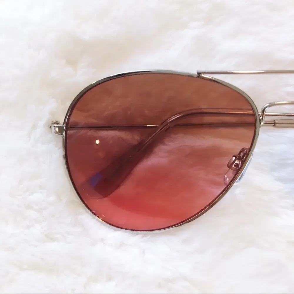 Rosalia Dark Pink Full Rim Aviator Sunglasses